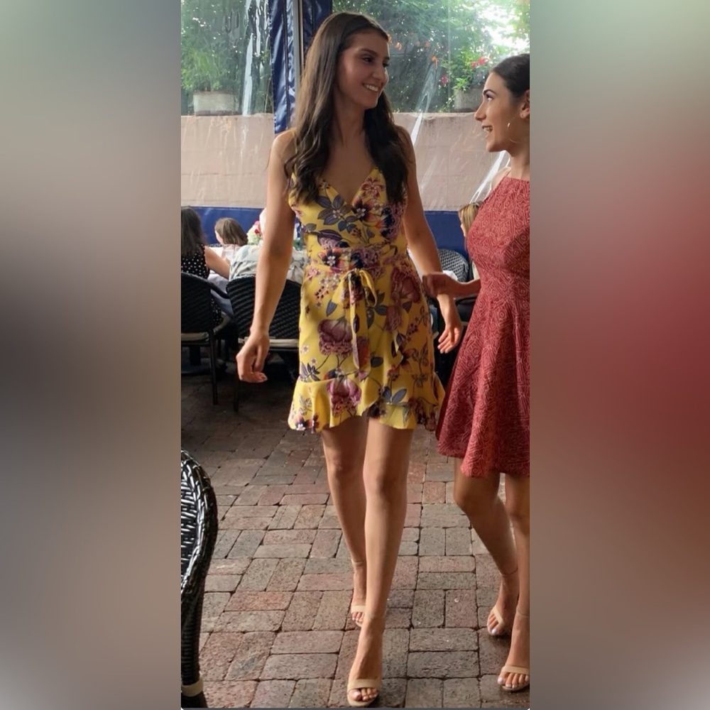 City Studio Yellow Floral Mini Dress